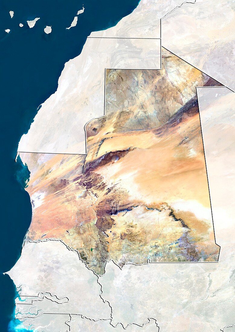 Mauritania,satellite image