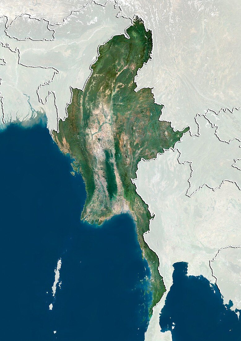 Burma,satellite image