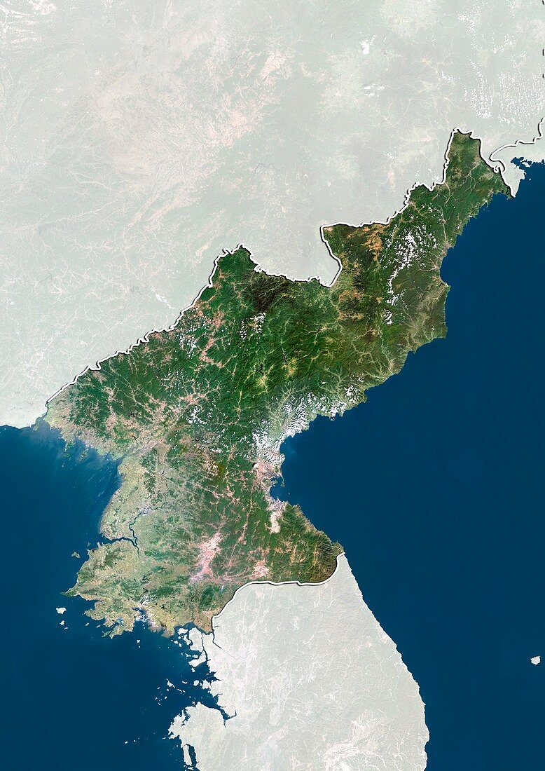 North Korea,satellite image