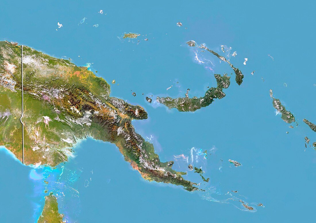 Papua New Guinea,satellite image
