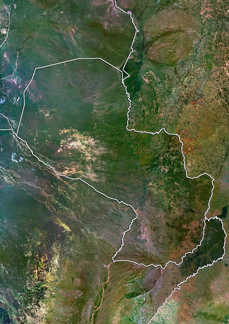 Paraguay,satellite image