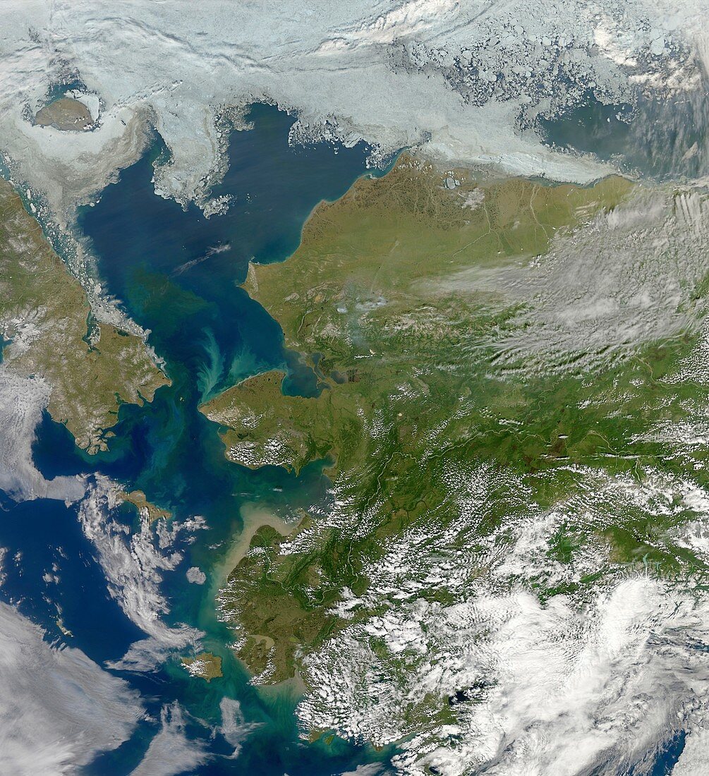 Bering Strait,satellite image