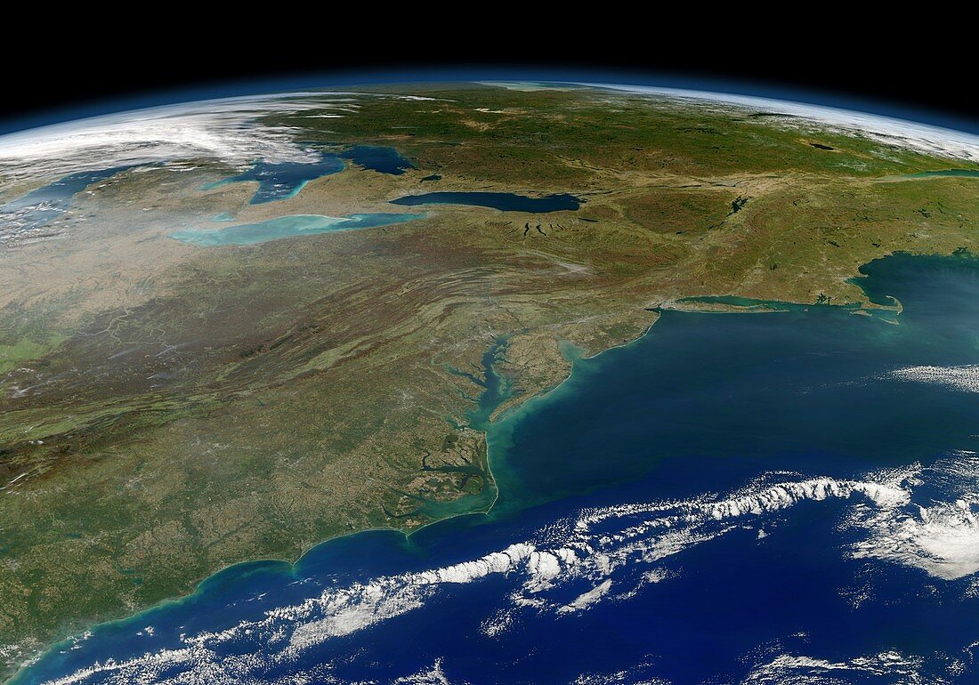 East coast of the USA,satellite image