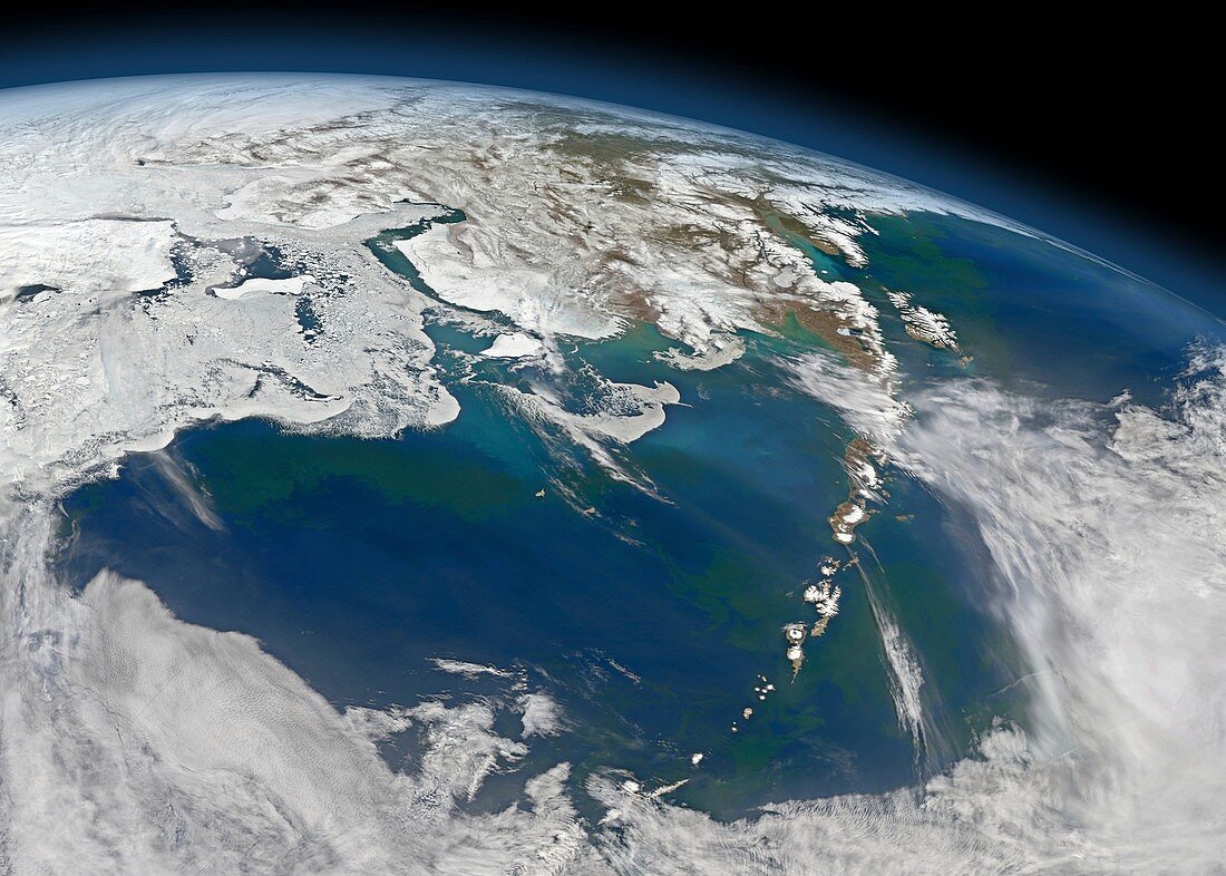 Bering Sea,satellite image