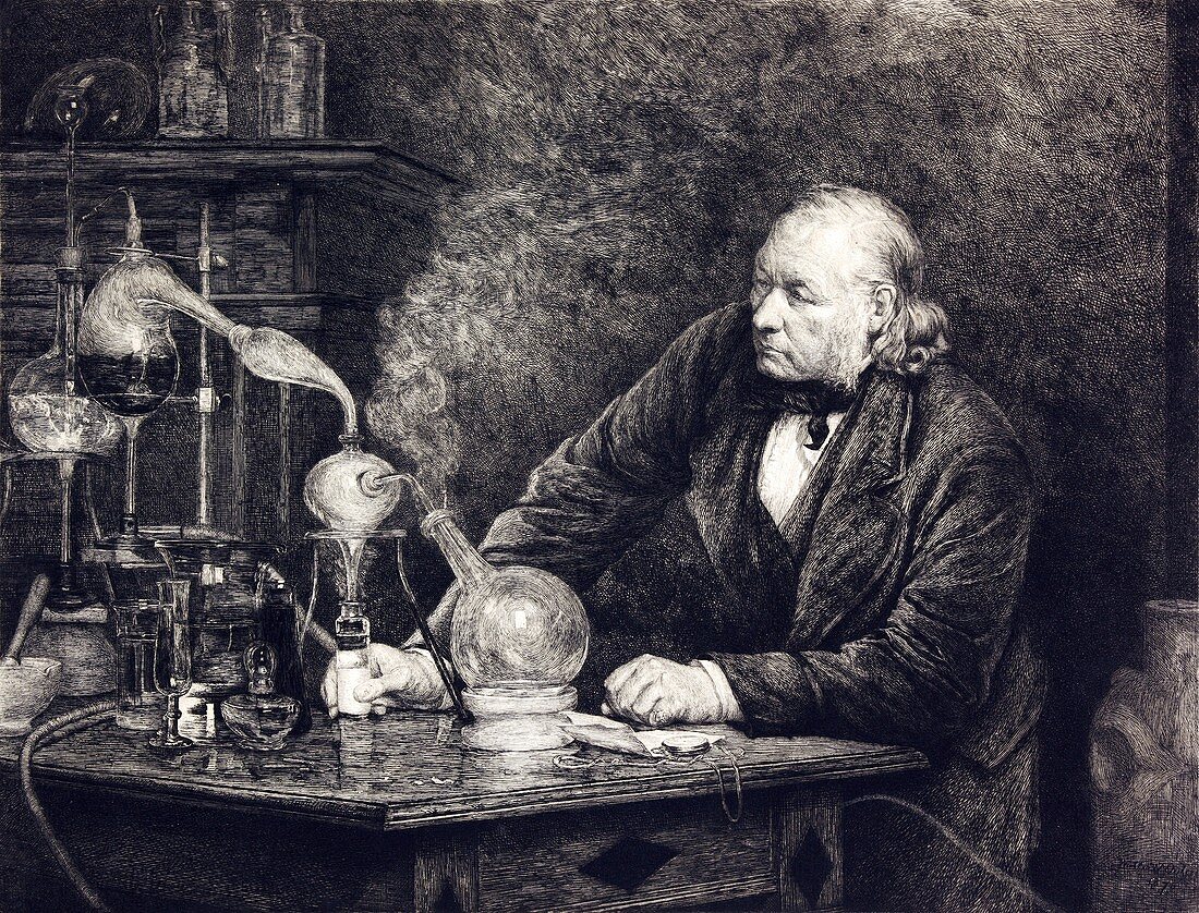 Chemistry experiment,19th century