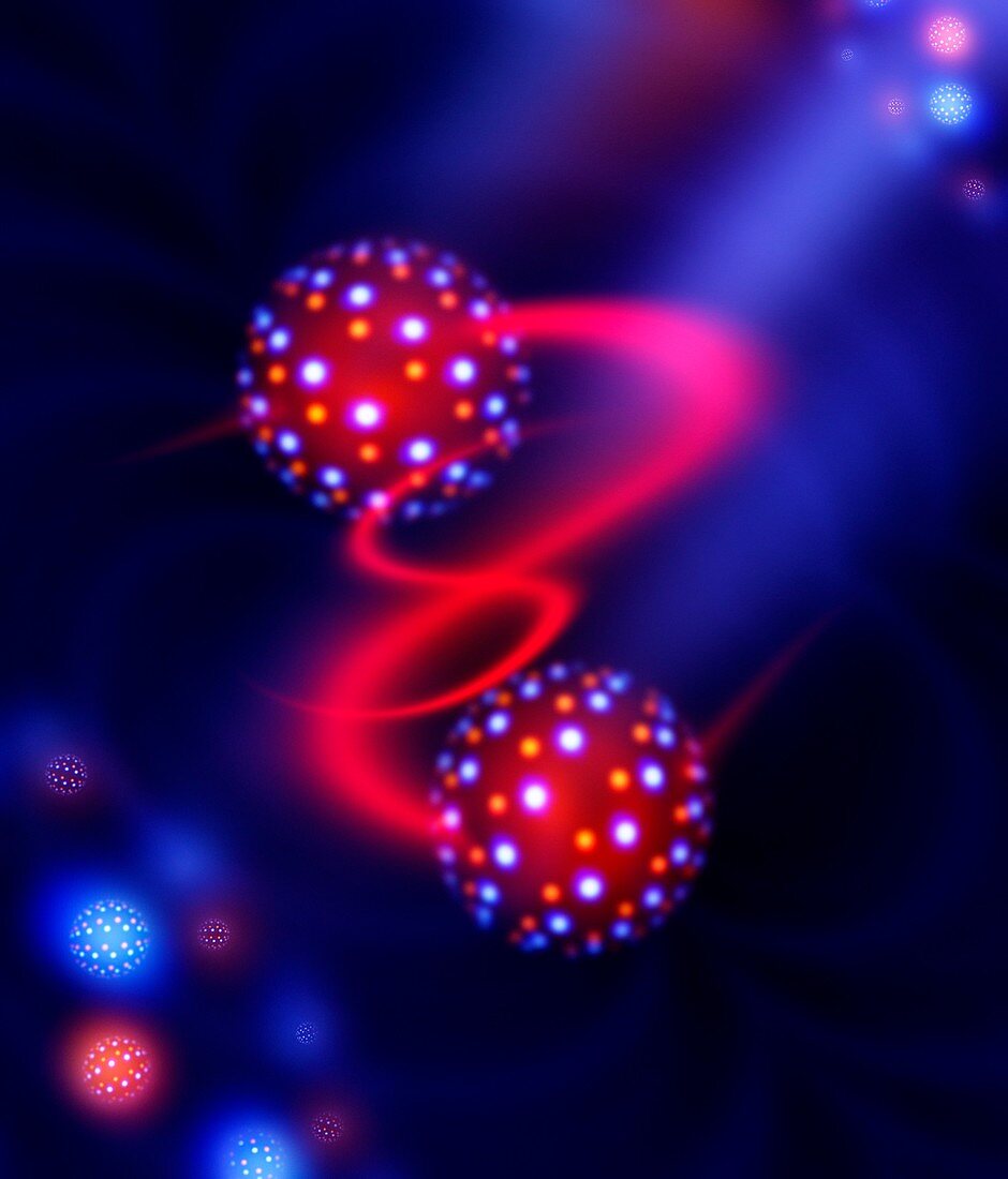 Atomic interactions,conceptual image