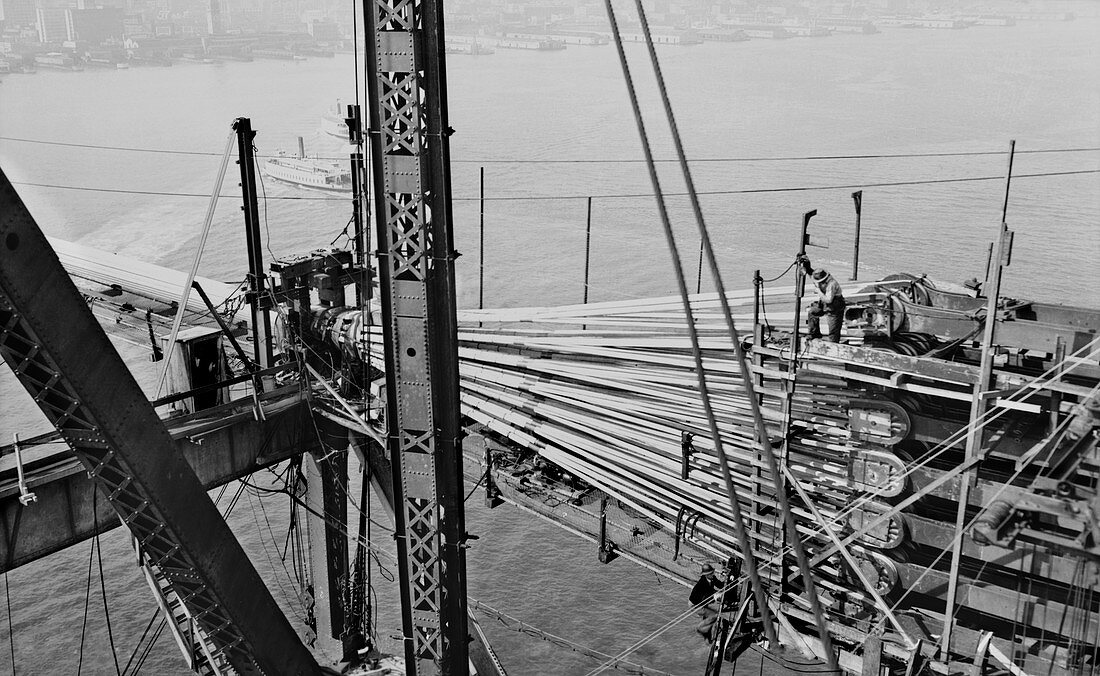 Oakland Bay Bridge construction,1935