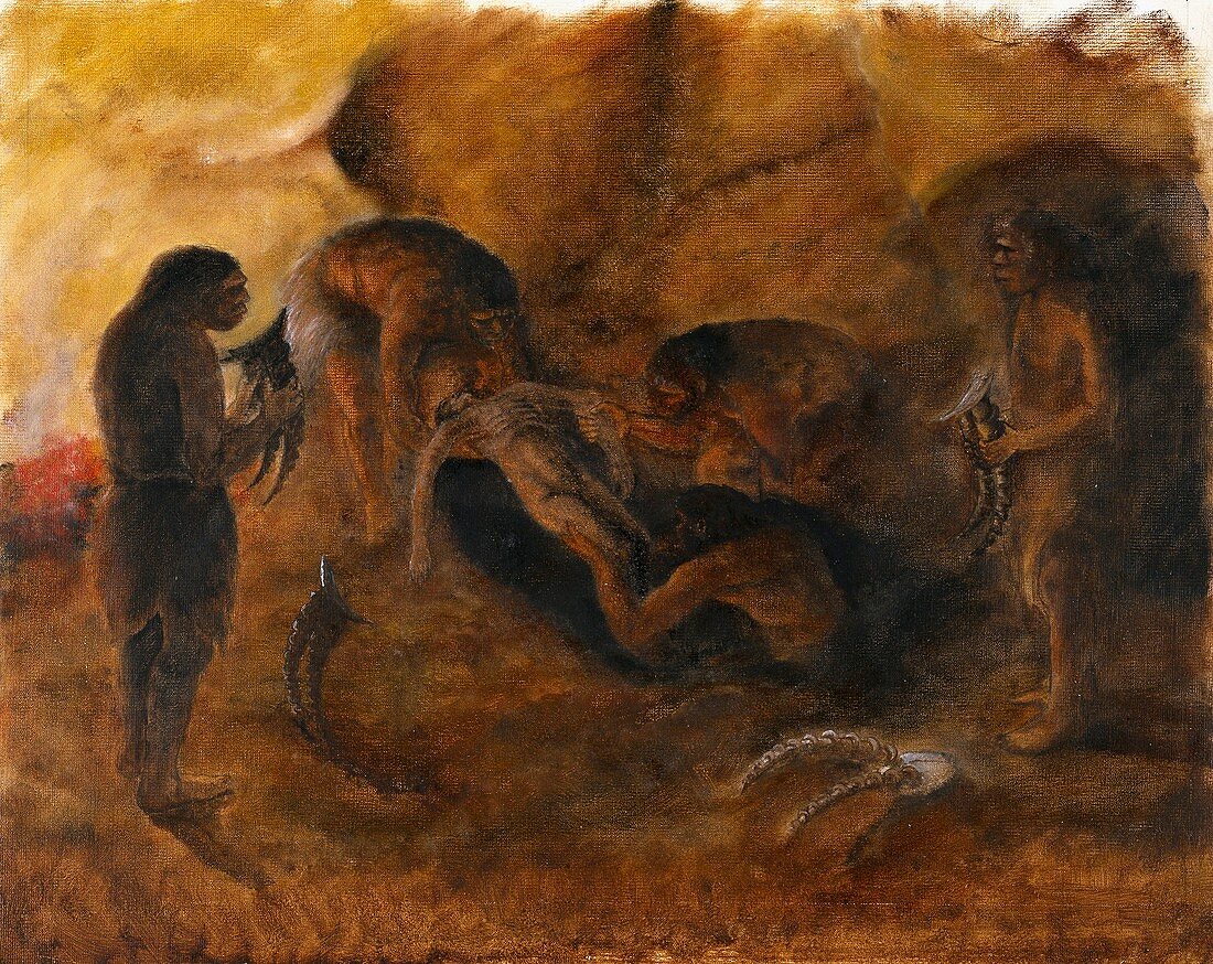 Neandertha burial,artwork