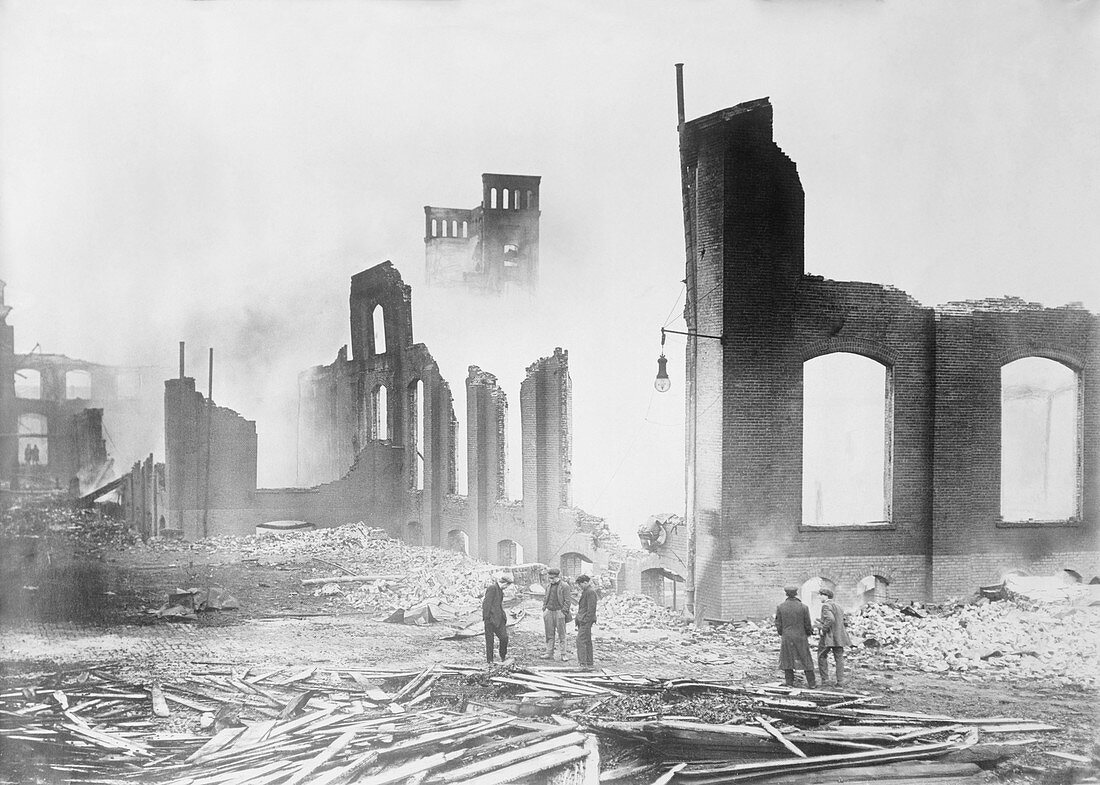 Roebling Wire Works after fire,1915