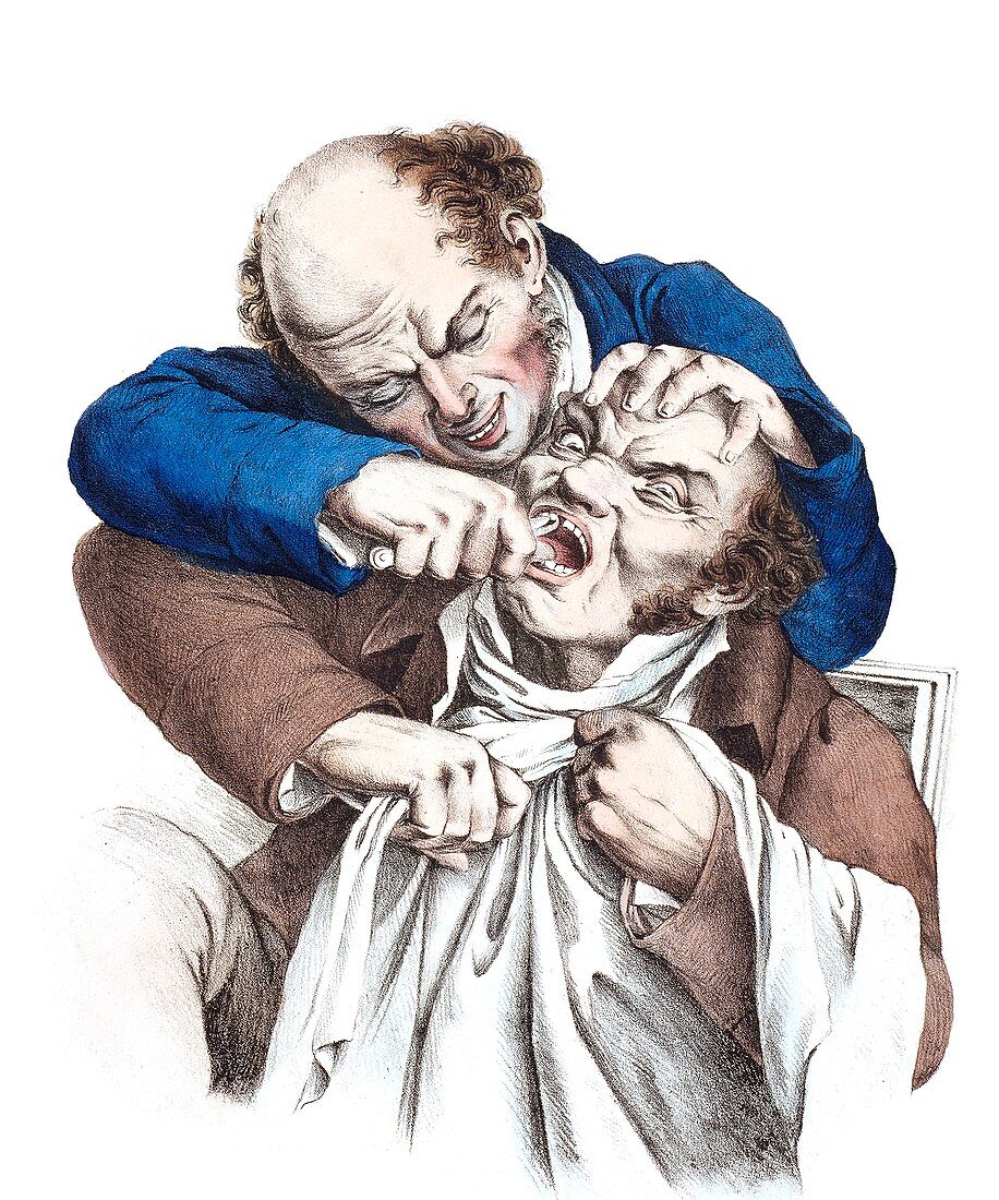 Dentistry caricature,19th century