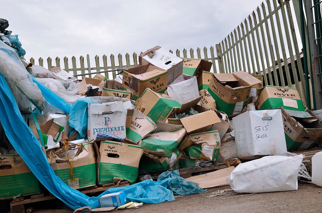 Packaging waste outside industrial unit