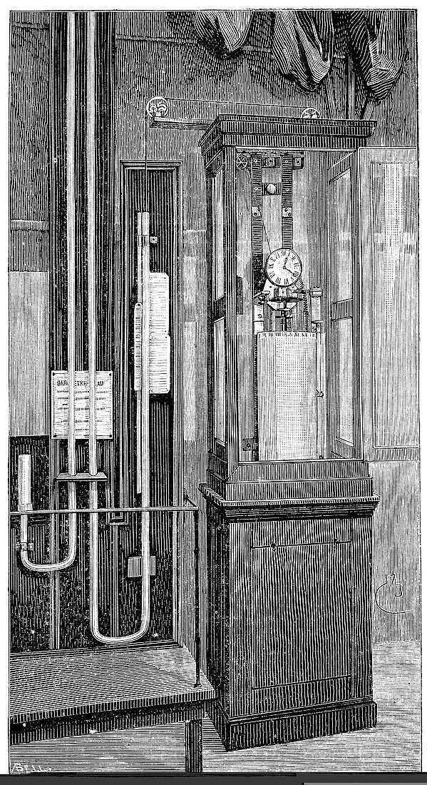 Large water barometer,1890