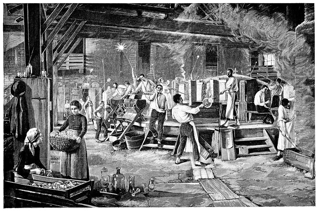 Glass-making factory,1893