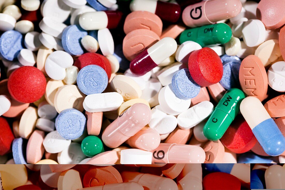 Assortment of tablets and pills