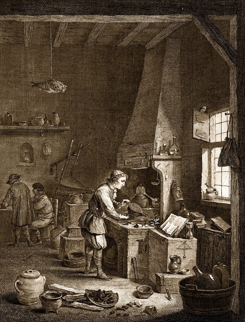 18th Century laboratory,artwork