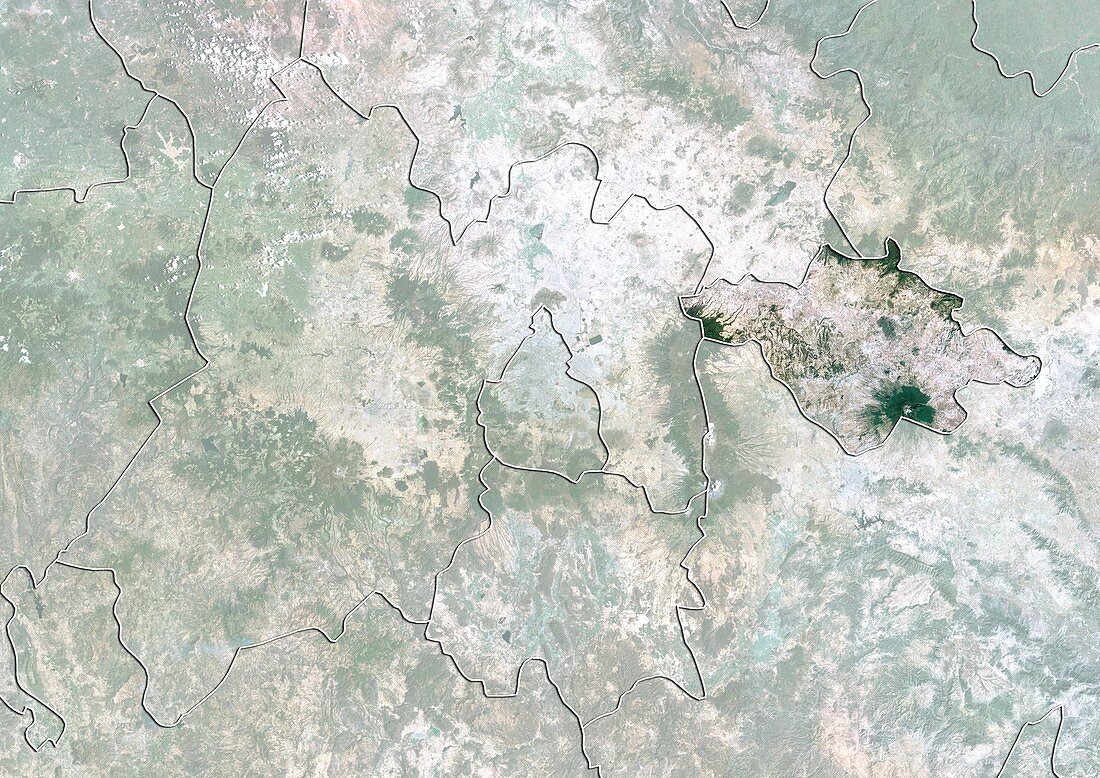 Tlaxcala,Mexico,satellite image