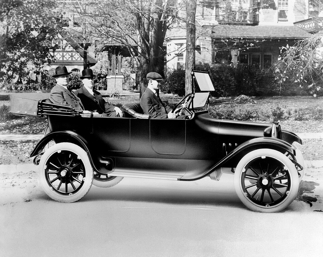 Dodge brothers in their first car,1914