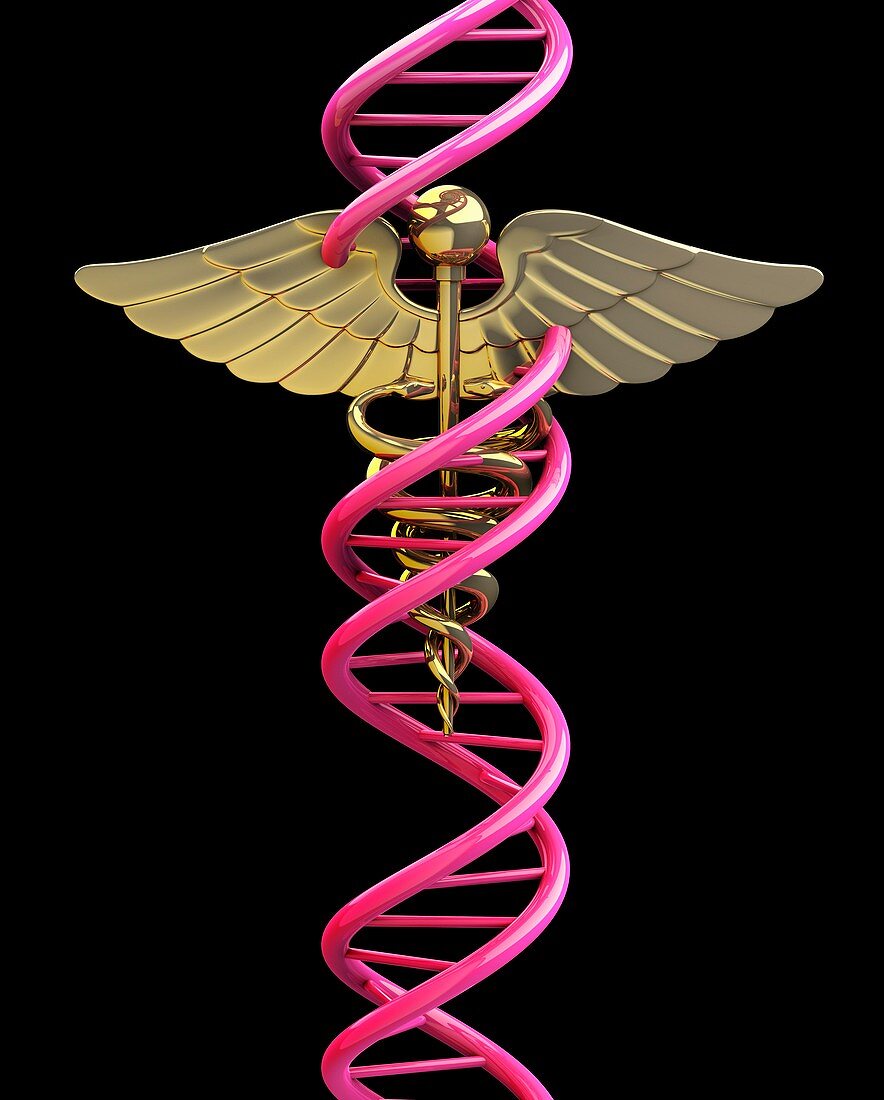 Caduceus with DNA,artwork