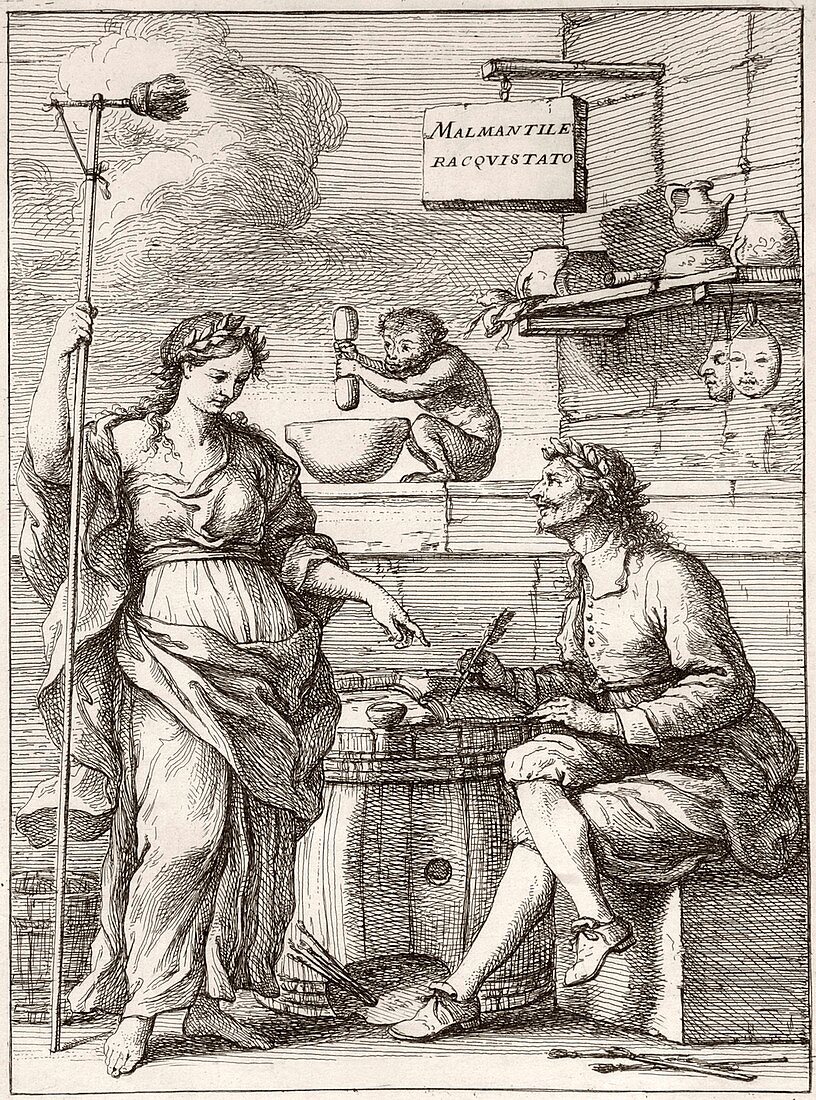 Italian poetry frontispiece,18th century