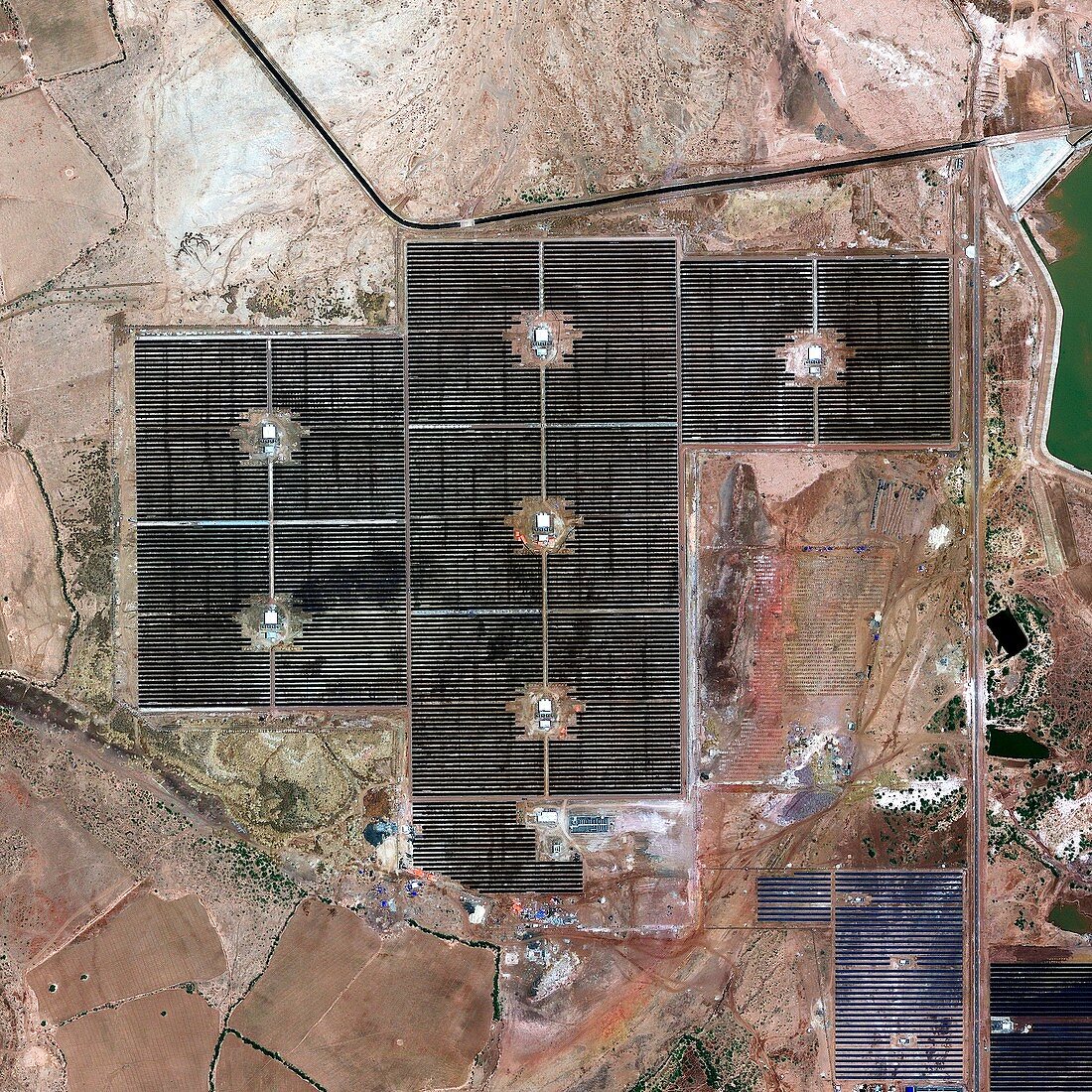 Gujarat Solar Park India,satellite image