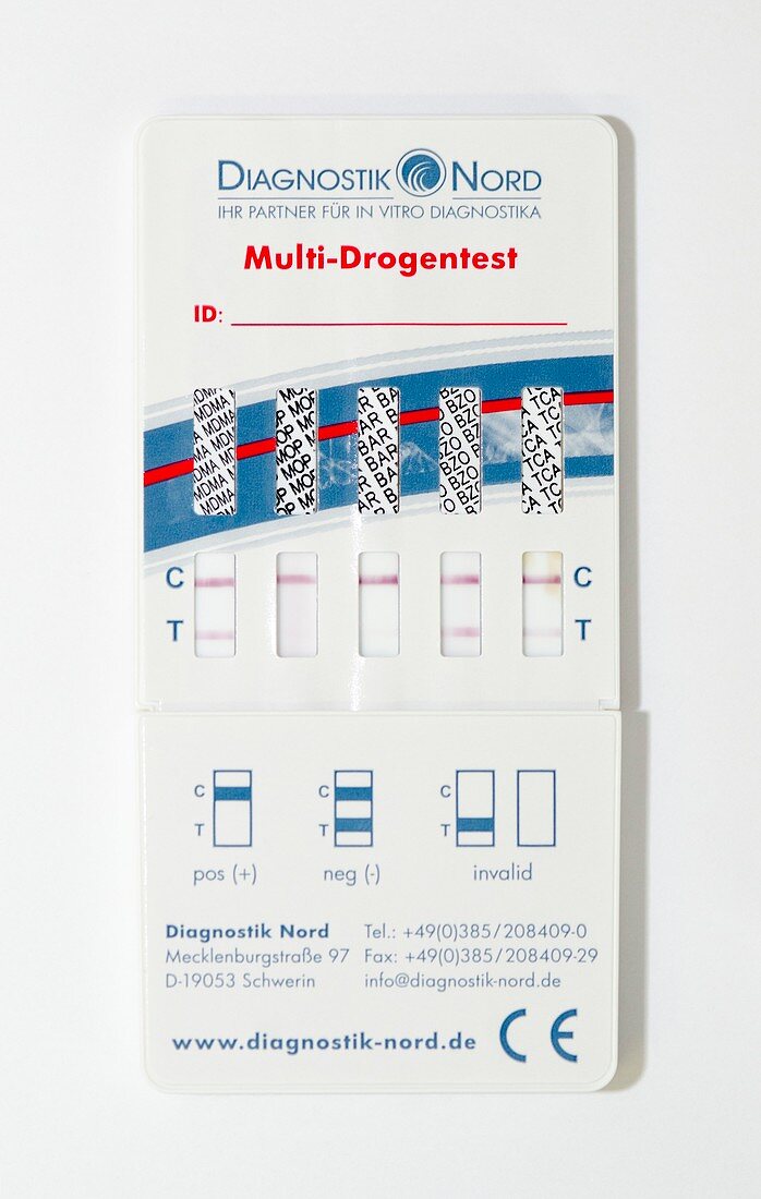 Urine drug test card