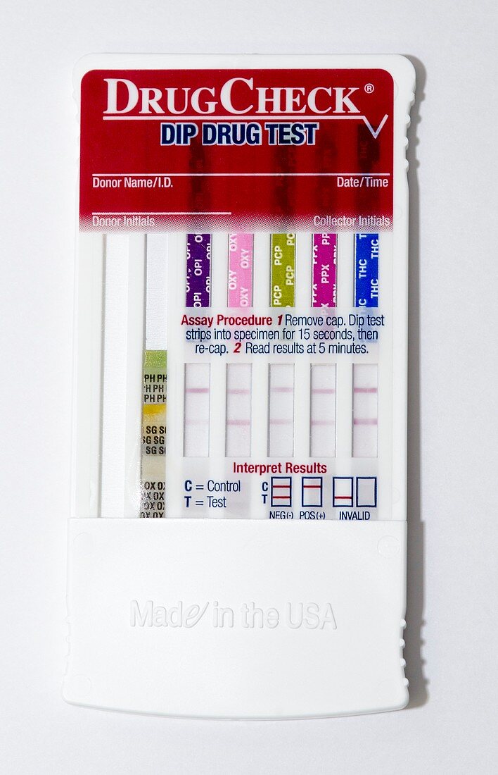 Urine drug test card