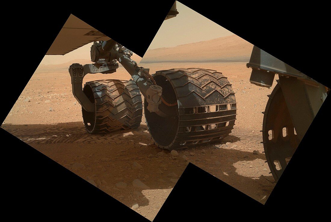 Curiosity rover's wheels,Mars