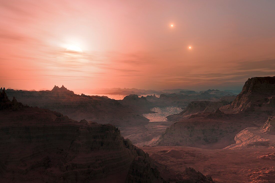 Sunset on Gliese 667 Cc planet,artwork