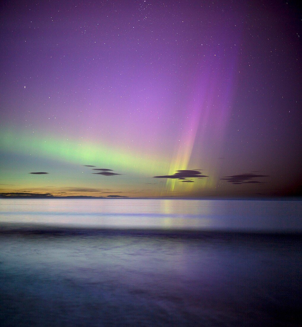 Aurora borealis,Druridge Bay,UK