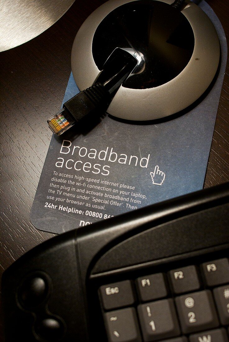 Broadband access facilities in hotel room