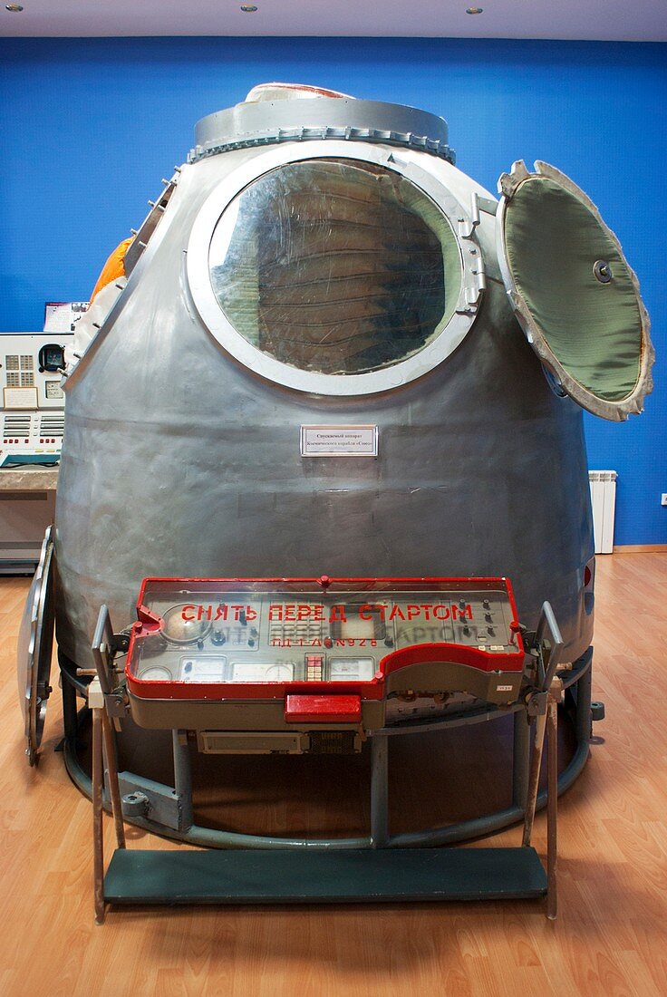 Soyuz manned spacecraft in museum