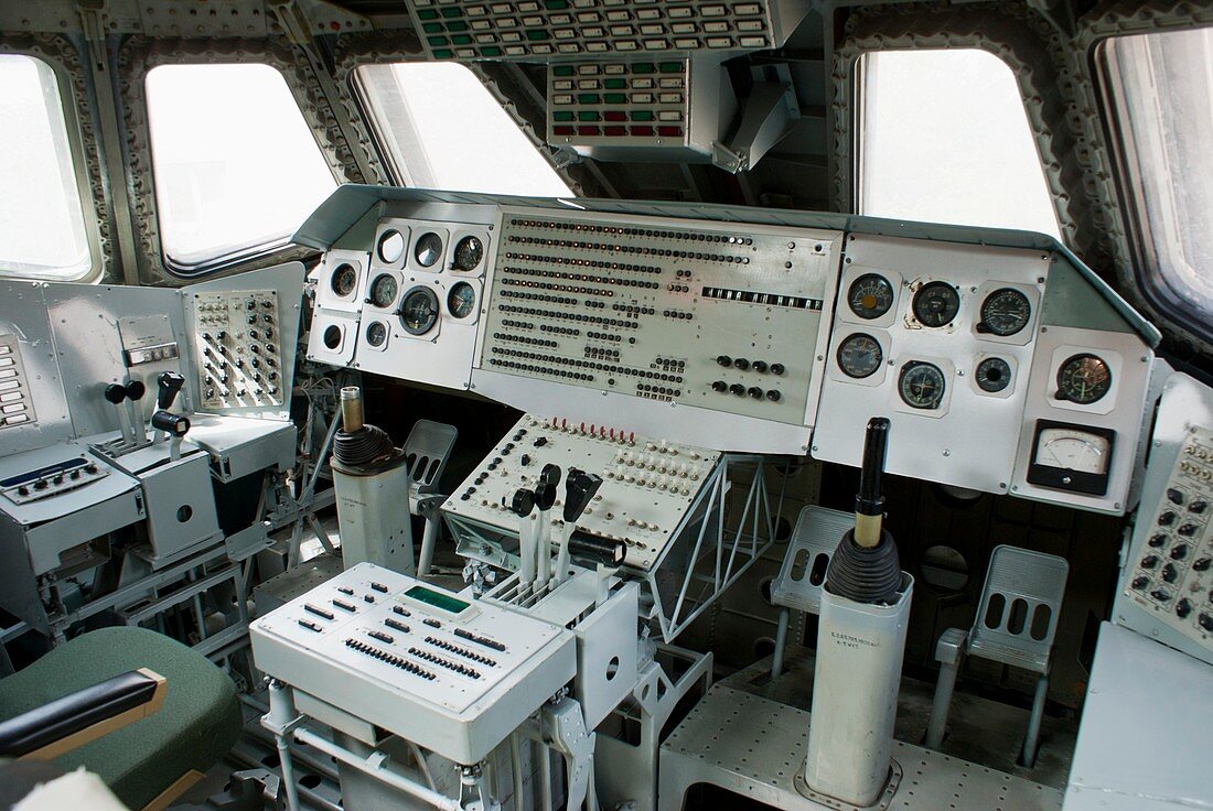 Flight deck of Russian space shuttle