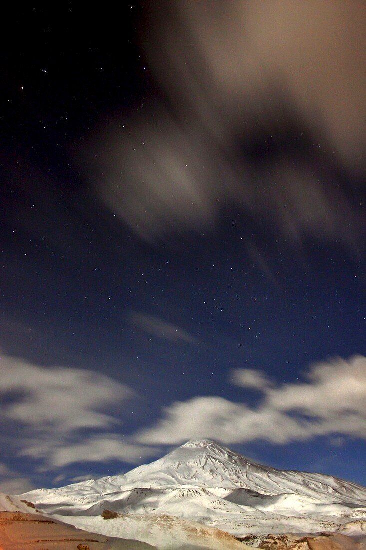 Mount Damavand at night