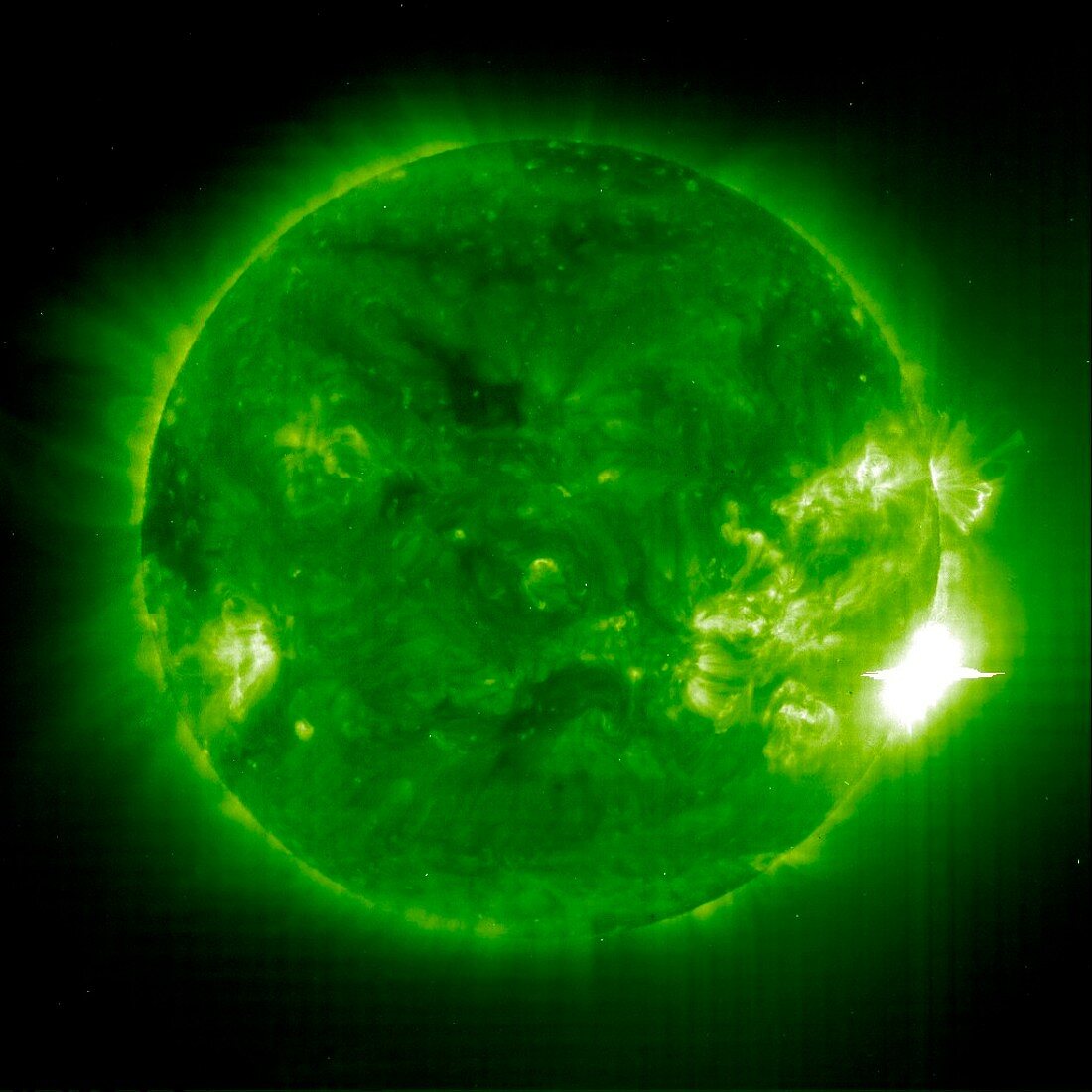 Giant solar flare,UV telescope image