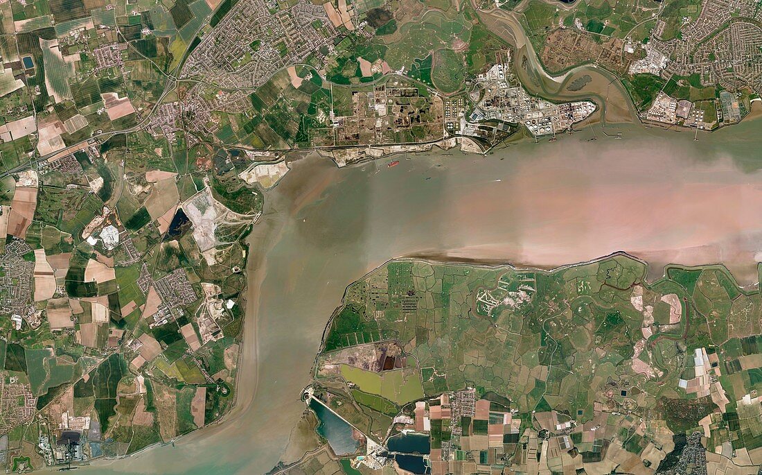 Thames Estuary,UK,aerial view