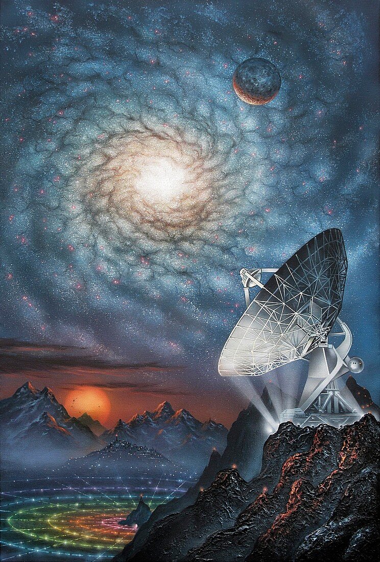 Alien radio telescope,artwork