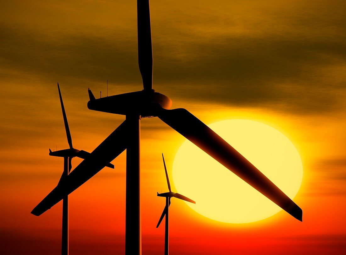 Wind turbines and the Sun,artwork