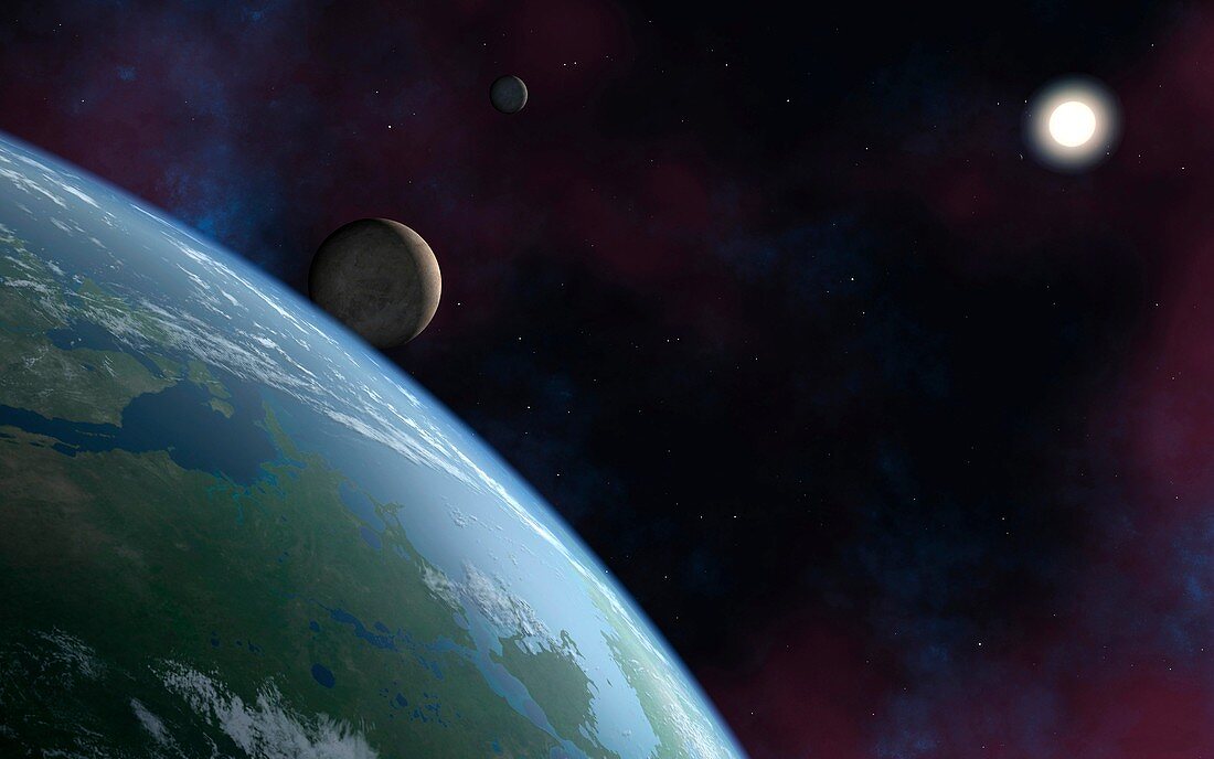 Earth-like planetary system,artwork