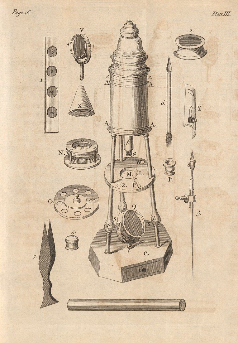 18th Century microscope,artwork