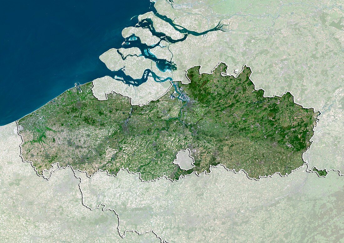 Flanders,Belgium,satellite image