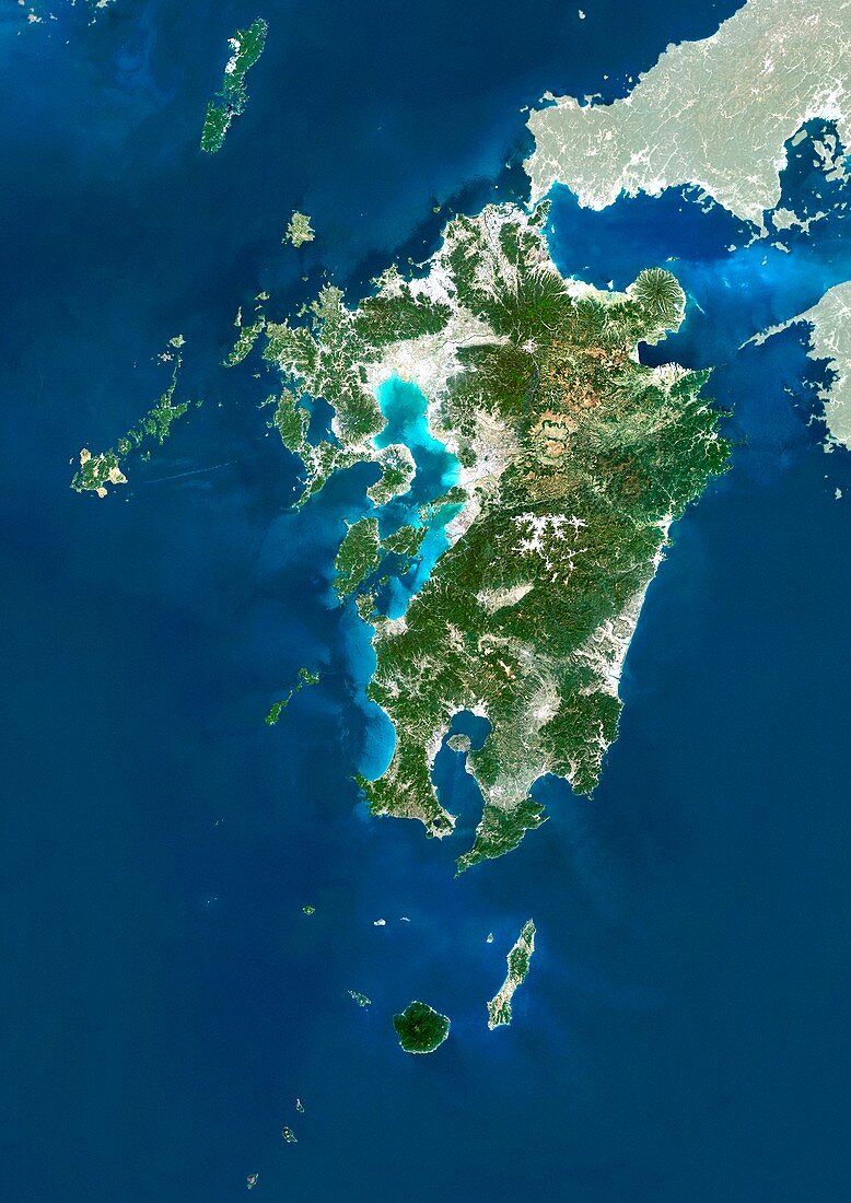 Kyushu,Japan,satellite image
