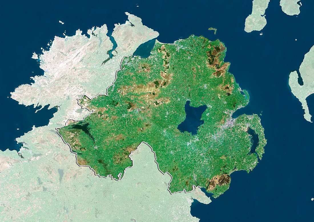 Northern Ireland,UK,satellite image