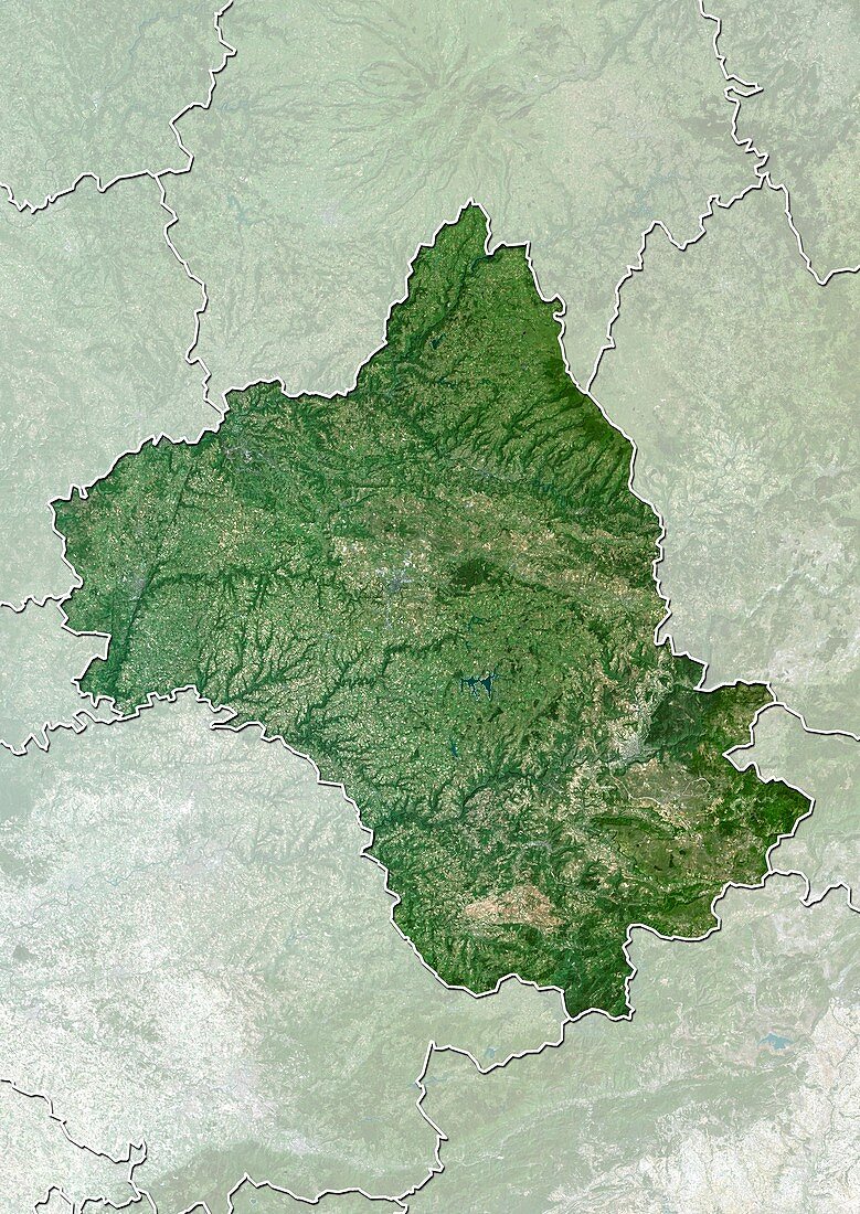 Aveyron,France,satellite image
