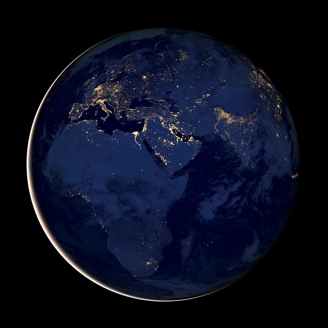 Africa at night,satellite image