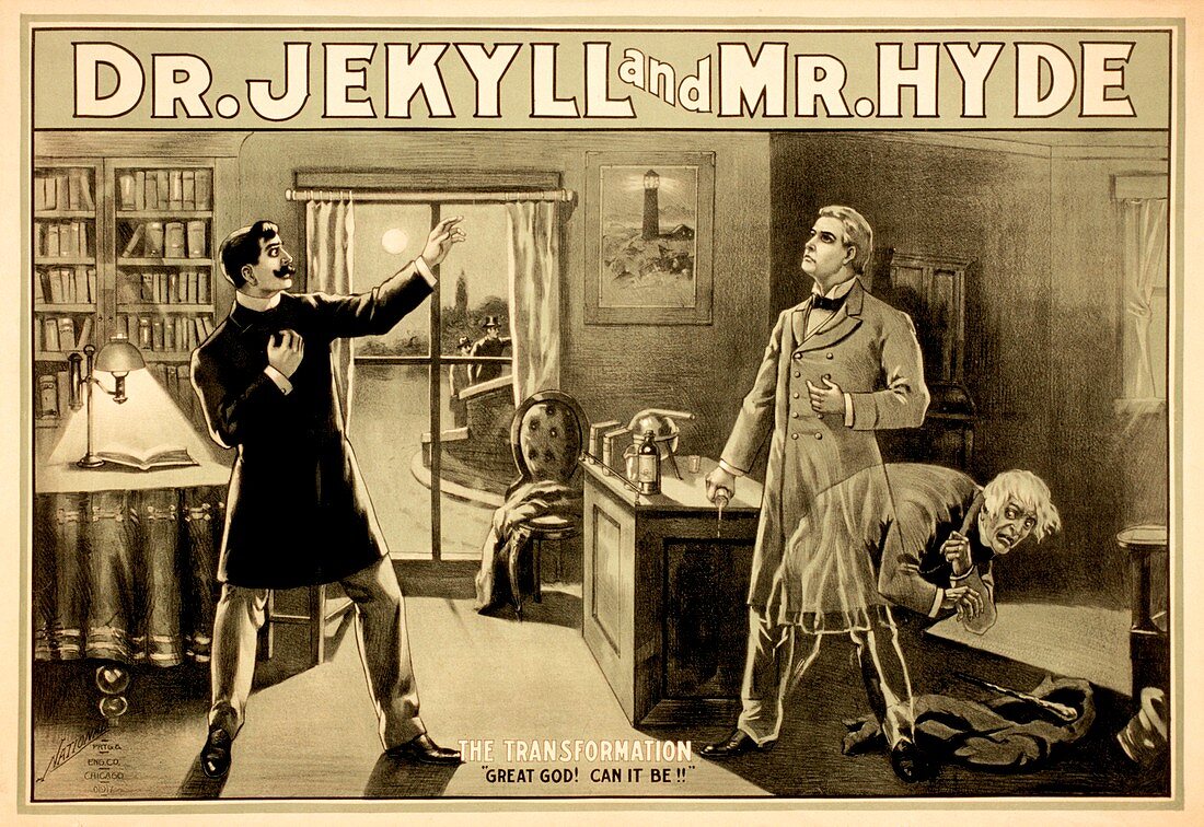 Jekyll and Hyde story illustration,1880s