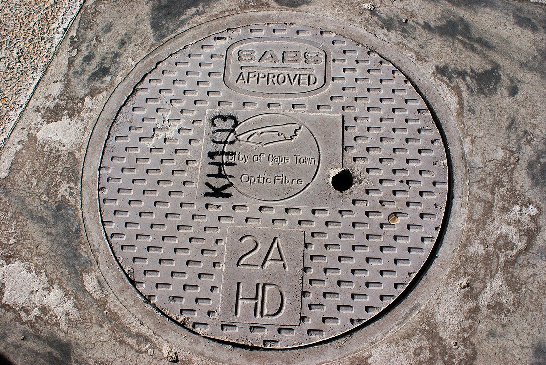 Optic fibre manhole cover in Cape Town
