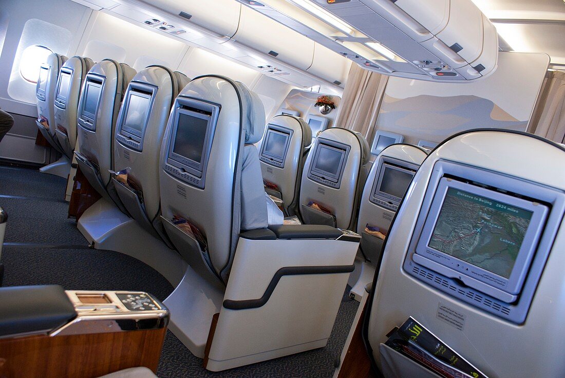 Business class seats in Airbus A340