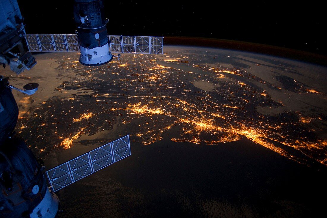 East coast USA at night,ISS image