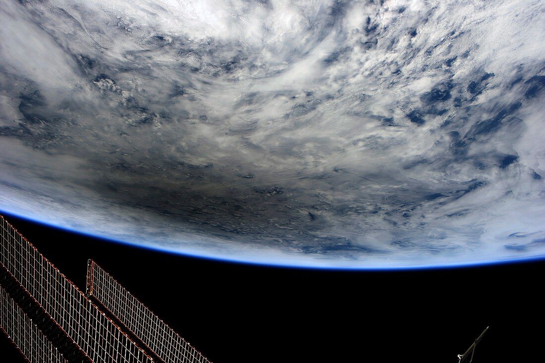 Solar eclipse,ISS image