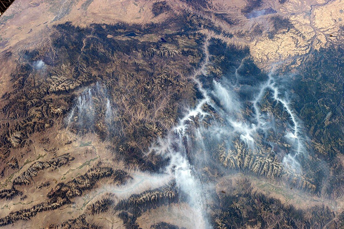 Wildfire,Idaho,USA,ISS image